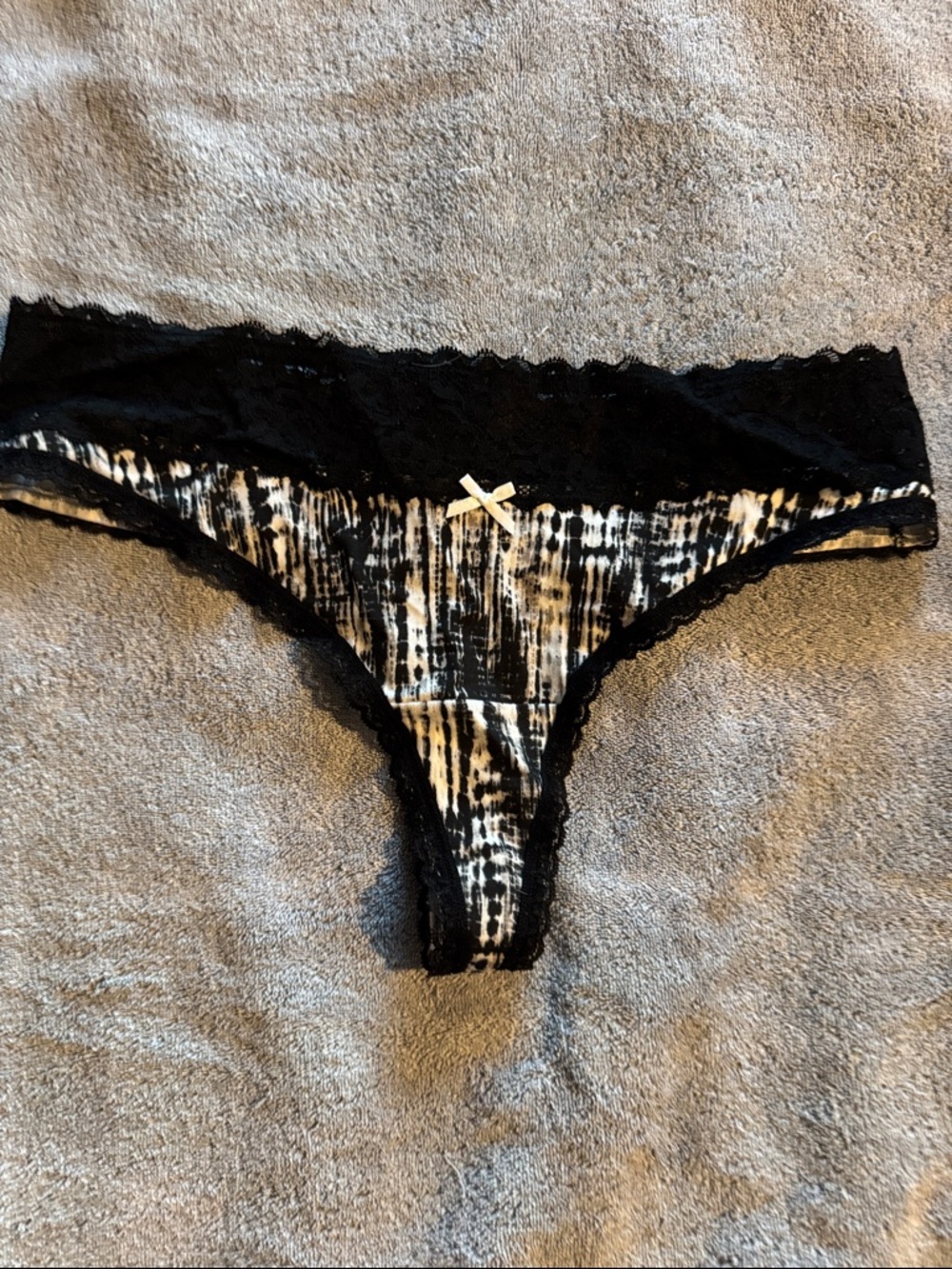 Torrid Curve Black Lace Trim Thong with Tie-Dye Print size 0 or XL or 12